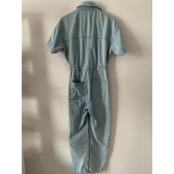 Free People Marci Light Wash jumpsuit Size S - Picture 3 of 3